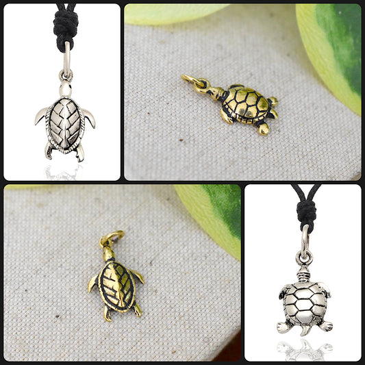 Turtle Tortoise Wildlife 92.5 Sterling Silver Necklace Pendant