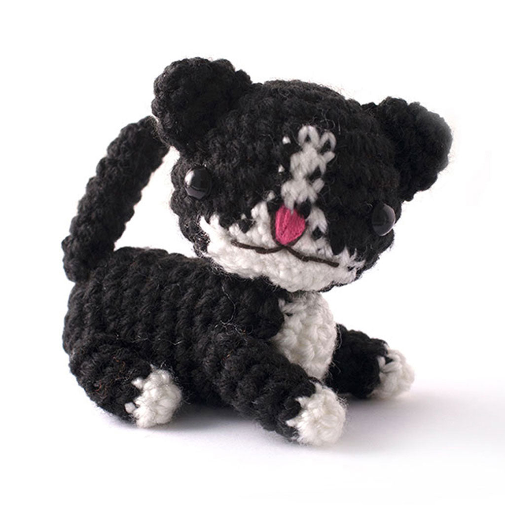 Black Cat Handmade Amigurumi Stuffed Toy Knit Crochet Doll VAC