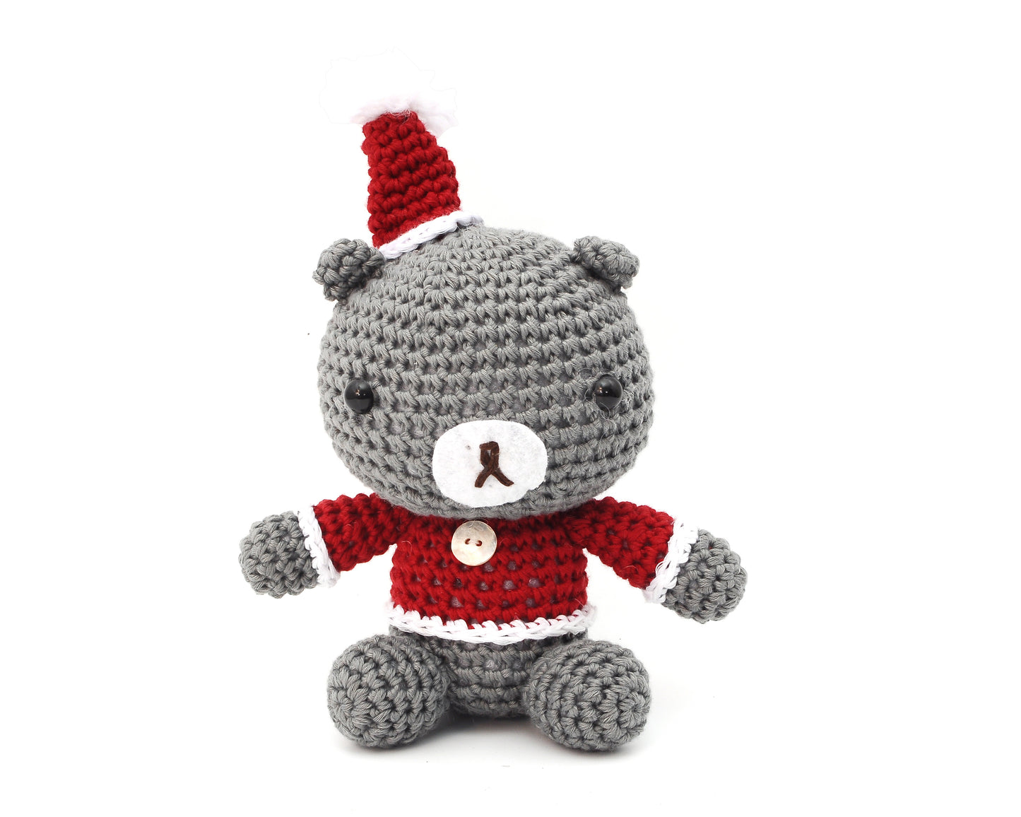 Chirstmas Bear Handmade Amigurumi Stuffed Toy Knit Crochet Doll VAC