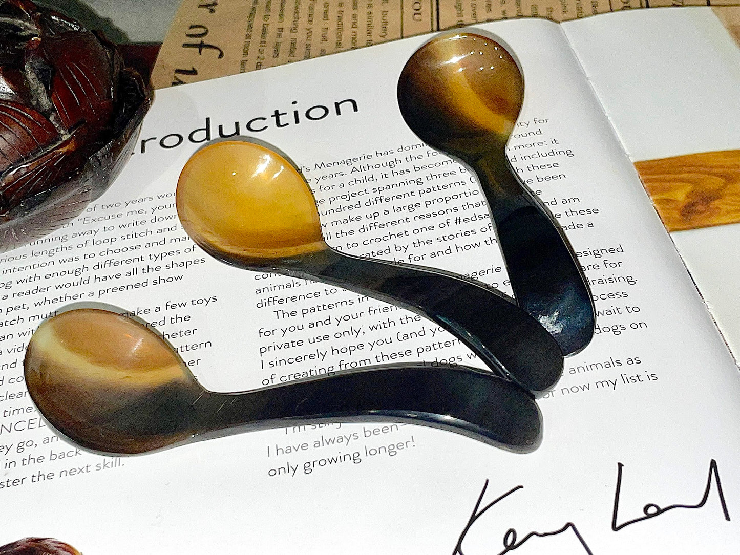 Set of 2 Handcrafted Natural Unique Vietnamese Horn Spoons