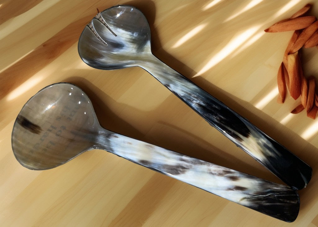 Handcrafted Unique Vietnamese Buffalo Horn Fork & Spoon Set