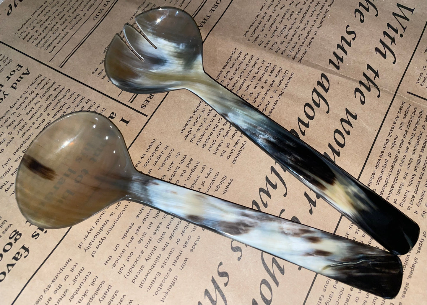 Handcrafted Unique Vietnamese Buffalo Horn Fork & Spoon Set