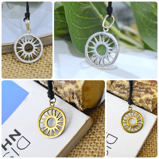 New Buddha Wheel 92.5 Sterling-silver Pewter Brass Charm  Necklace Pendant Jewelry