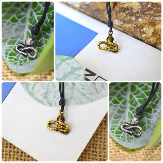 Year of the Snake Handmade Sterling-silver Gold Brass Necklace Pendant Jewelry