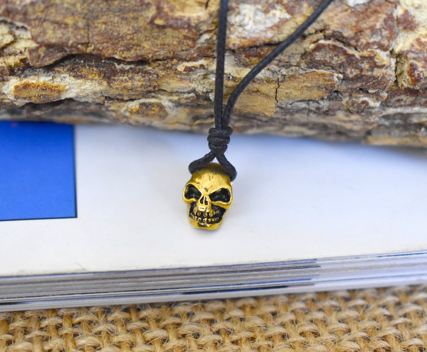 Little Baby Skull Silver Pewter Gold Brass Charm Necklace Pendant Jewelry