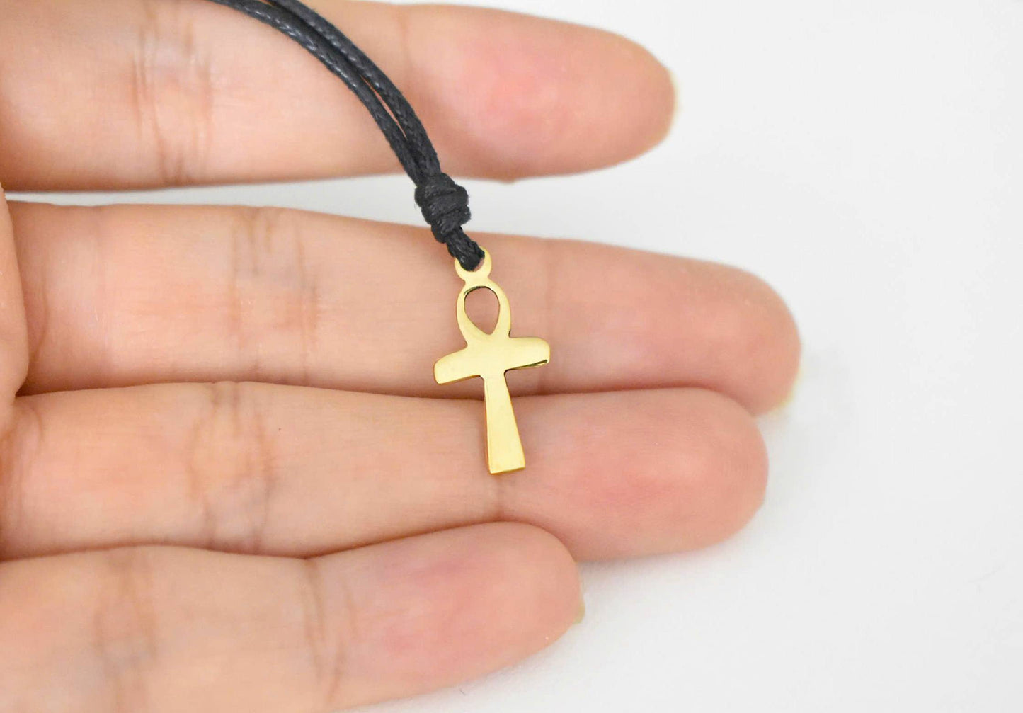 Egyptian Ankh Key 92.5 Sterling Silver Gold Brass Necklace Pendant Jewelry