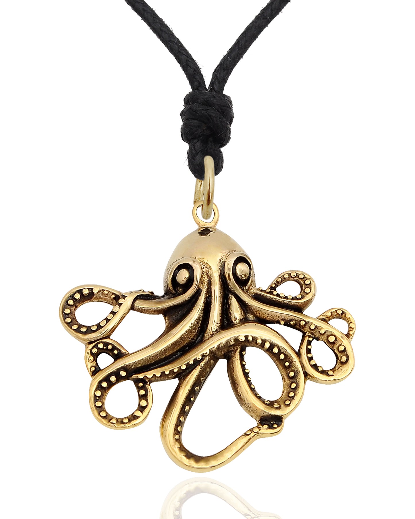 Octopus Handmade Silver Pewter Gold Brass Necklace Pendant Jewelry