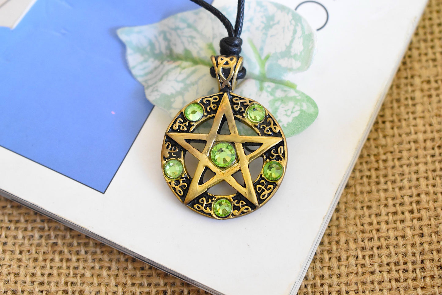 Color Pentagram Silver Pewter Gold Brass Charm Necklace Pendant Jewelry