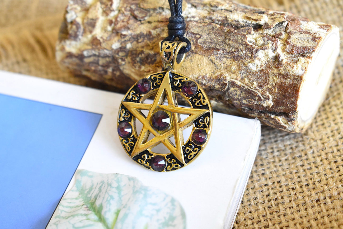 Color Pentagram Silver Pewter Gold Brass Charm Necklace Pendant Jewelry