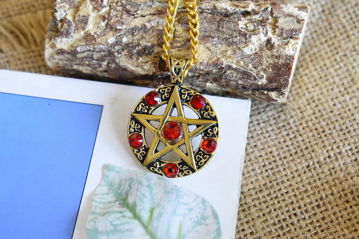 Color Pentagram Silver Pewter Gold Brass Charm Necklace Pendant Jewelry