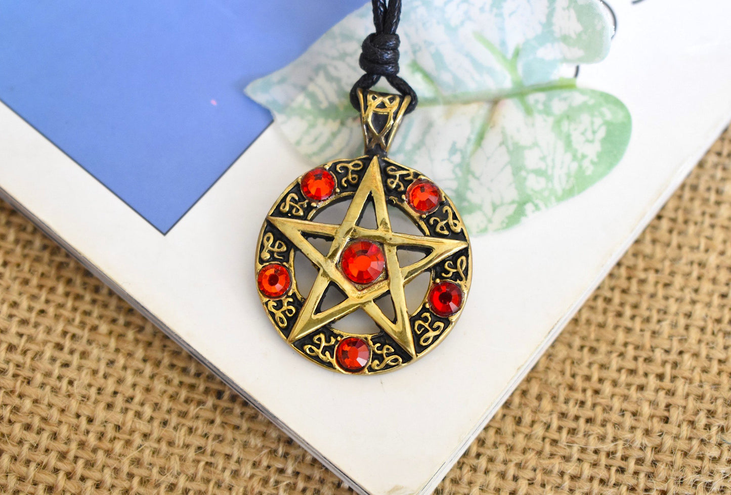 Color Pentagram Silver Pewter Gold Brass Charm Necklace Pendant Jewelry