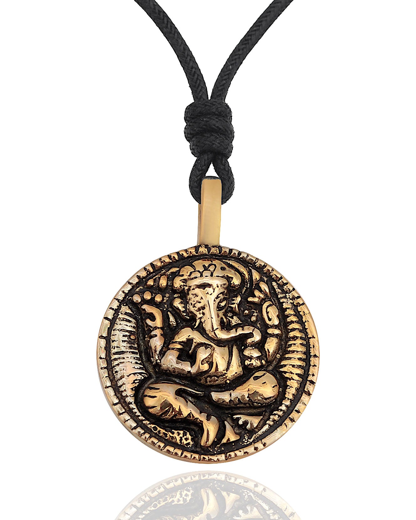 Ganesha Hindu Silver Pewter Gold Brass Charm Necklace Pendant Jewelry