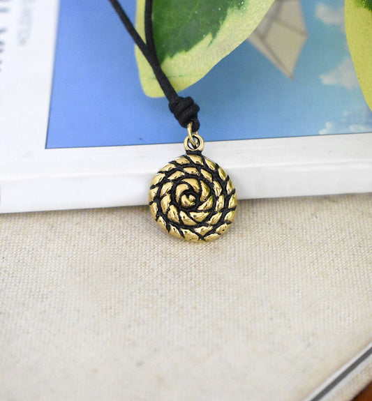 Cinnabon Dessert Gold Brass Charm Necklace Pendant Jewelry