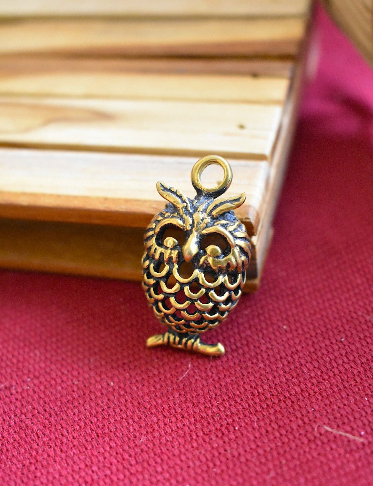 Owl Bird Brass Silver Pewter Gold Brass Charm Necklace Pendant Jewelry