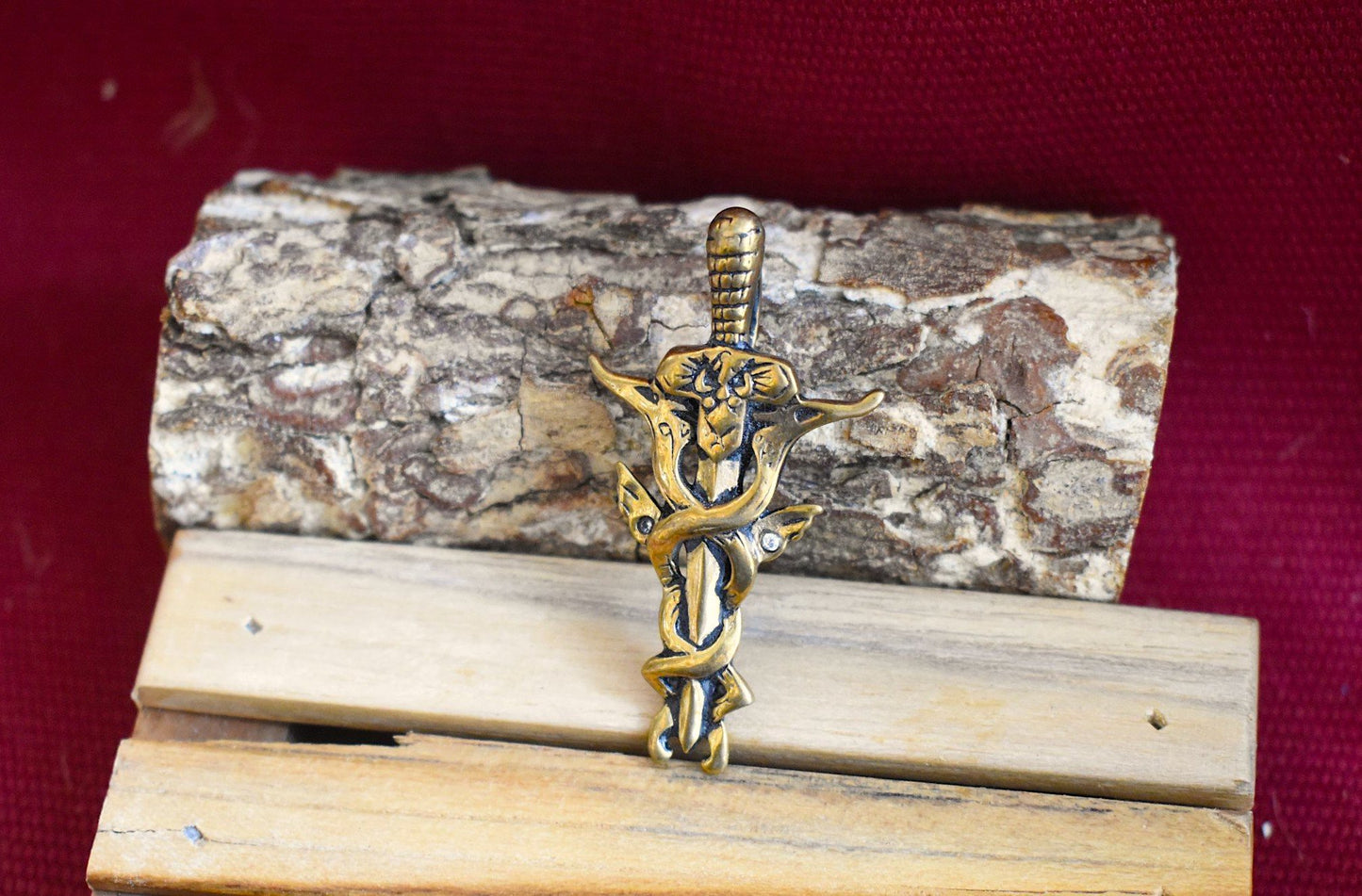 Holy Sword Silver Pewter Gold Brass Charm Necklace Pendant Jewelry