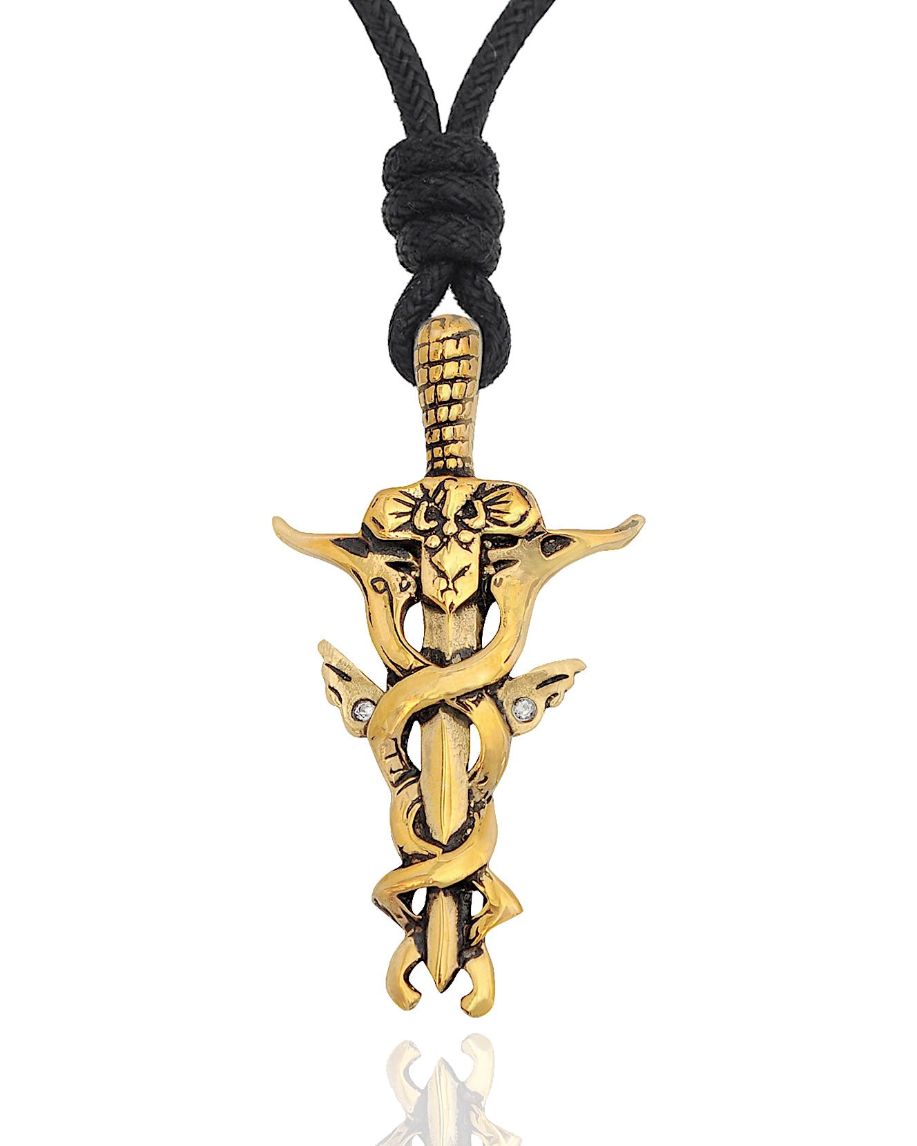 Holy Sword Silver Pewter Gold Brass Charm Necklace Pendant Jewelry