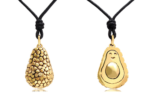 Avocado Fruit Pewter Silver Gold Brass Charm Necklace Pendent Jewelry