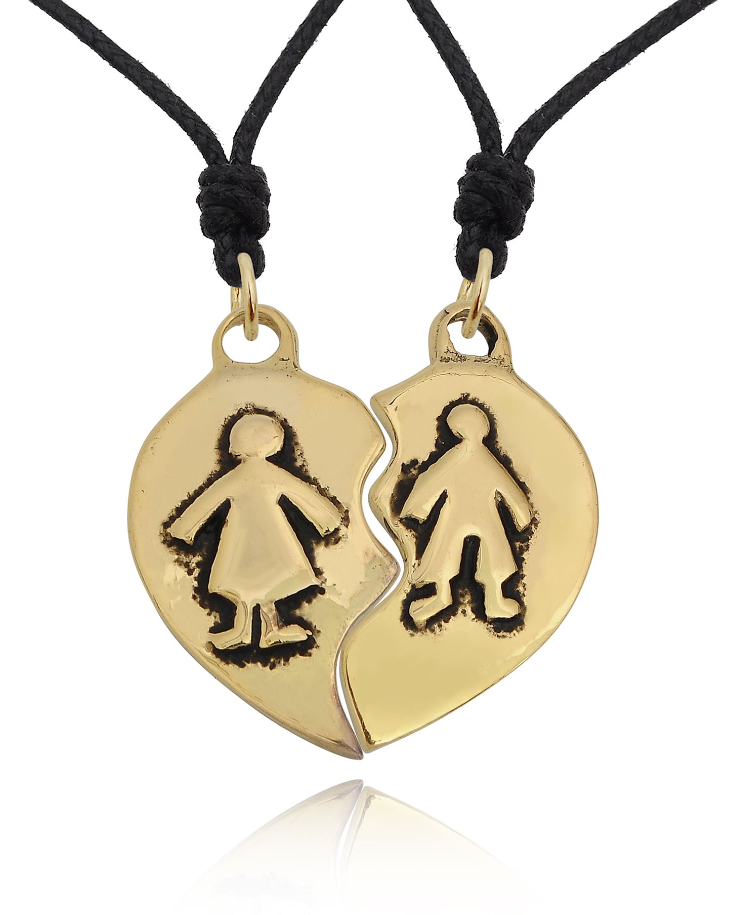 Bestfriend Couple Pendant Silver Pewter Gold Brass Charm Necklace Pendant Jewelr