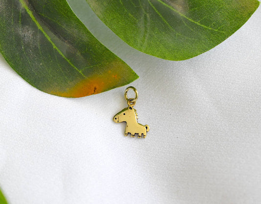 Unique Handmade Horse Handmade Brass Charm Necklace Pendant Jewelry