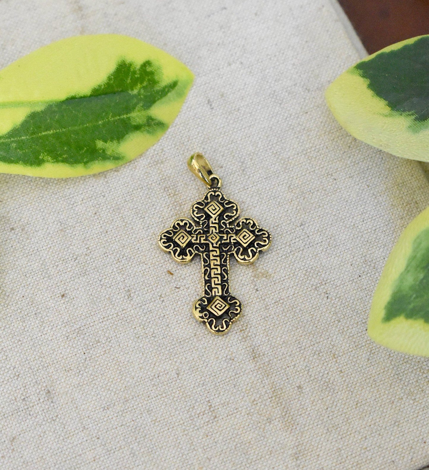 Gotic Celtic Cross Sterling-silver Brass Charm Necklace Pendant Jewelry