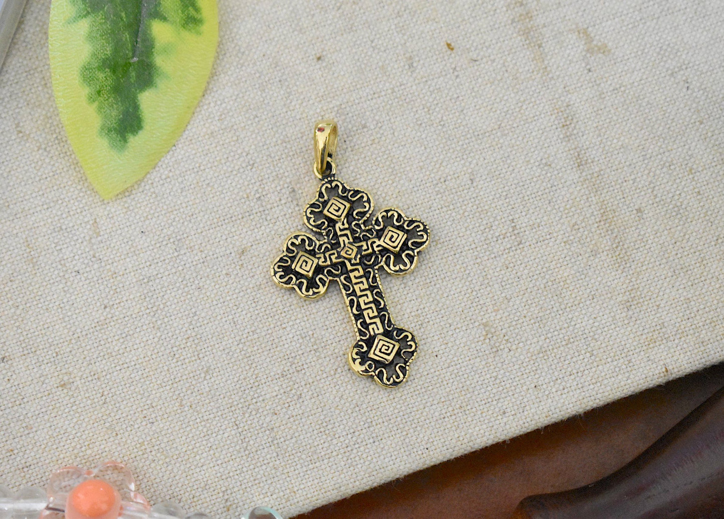 Gotic Celtic Cross Sterling-silver Brass Charm Necklace Pendant Jewelry