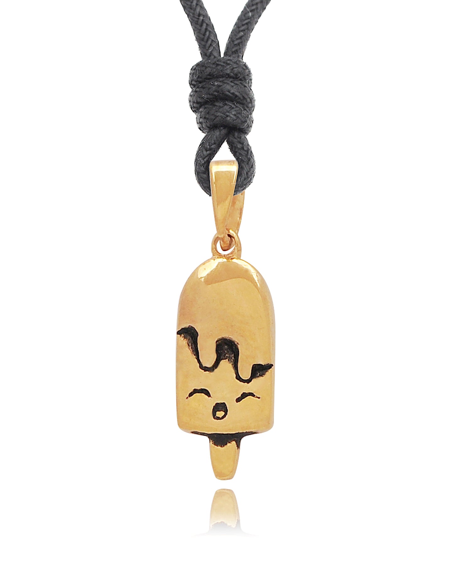 Cute Ice Cream Gold Brass Necklace Pendant Jewelry