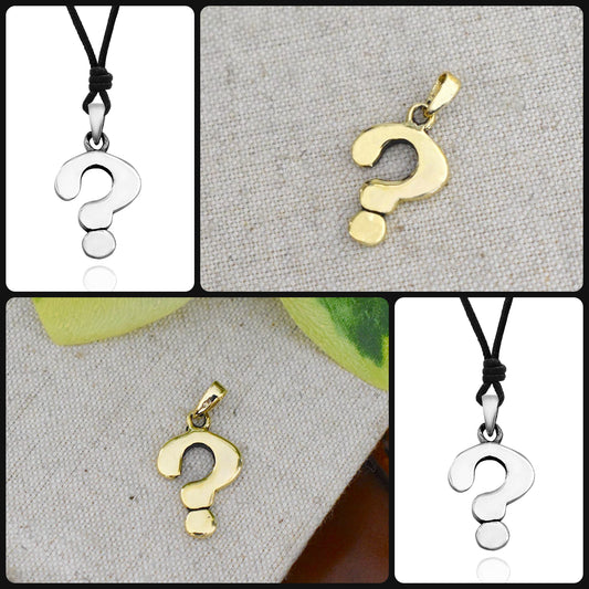 Question Mark 92.5 Sterling Silver Charm Necklace Pendant Jewelry