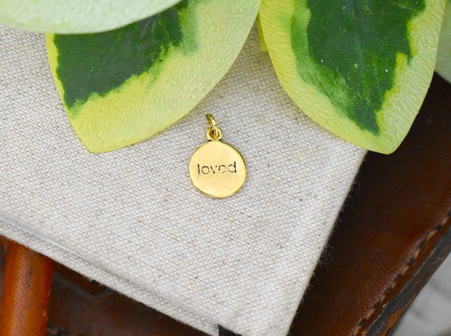 Cute "Love" Word Gold Brass Charm Necklace Pendant Jewelry