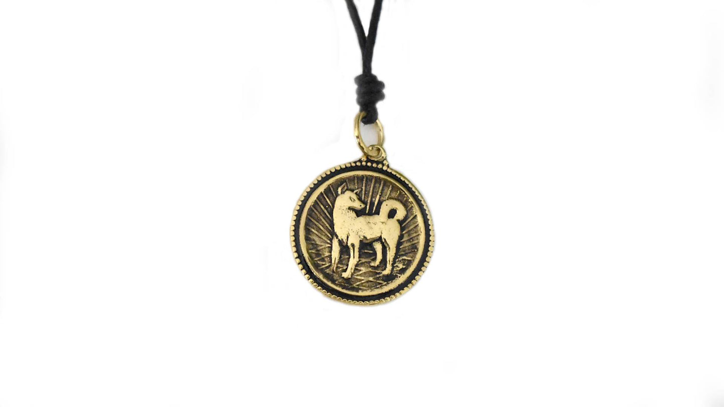 Chinese Year Of Zodiac Gold Brass Charm Necklace Pendant Jelwery