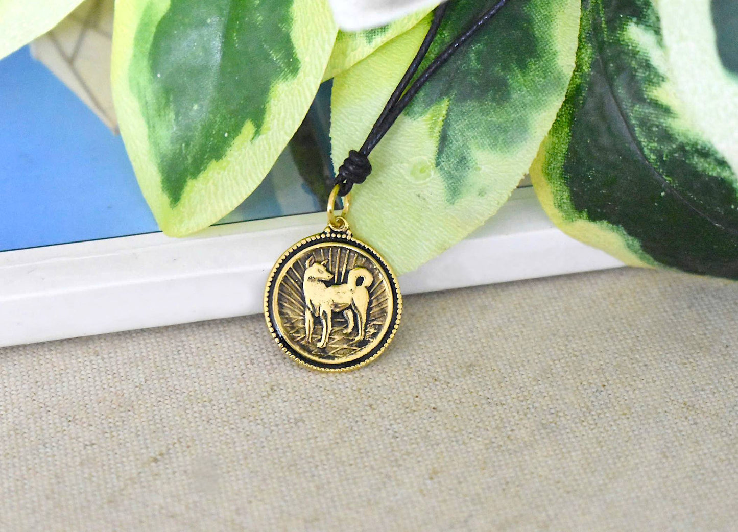 Chinese Year Of Zodiac Gold Brass Charm Necklace Pendant Jelwery