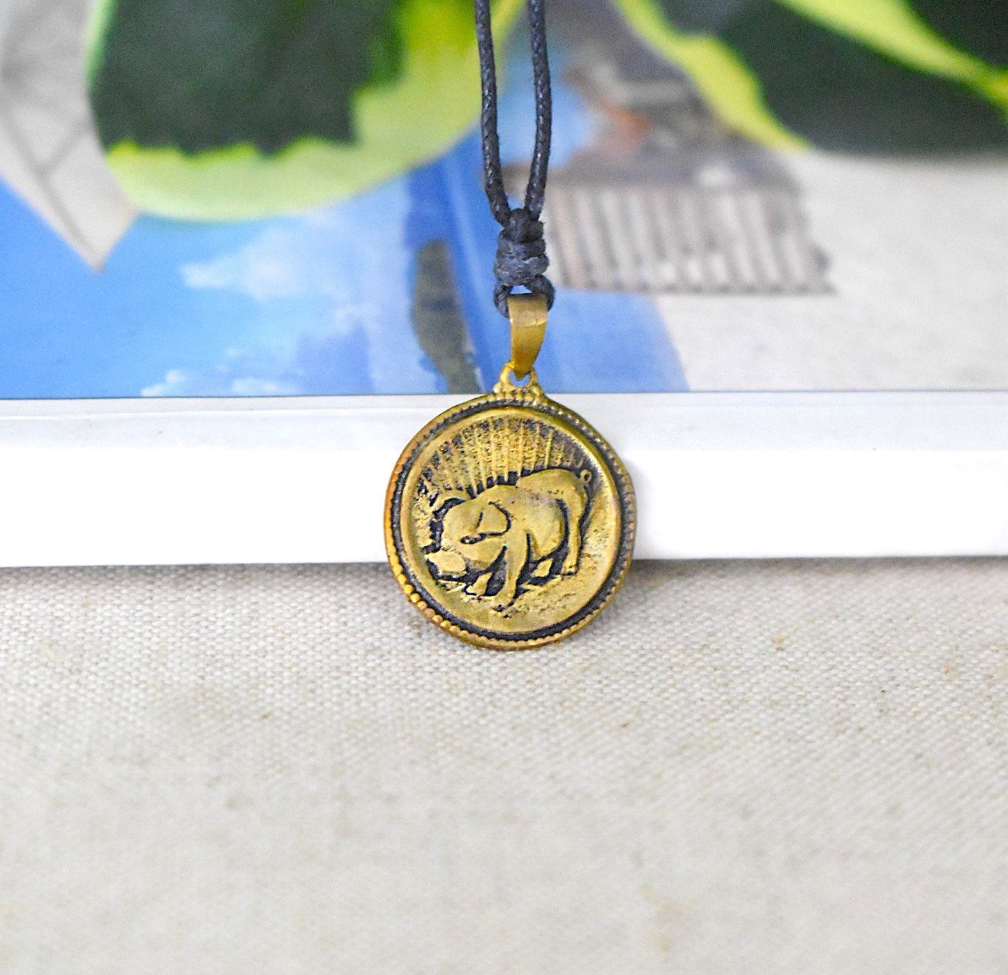 Chinese Year Of Zodiac Gold Brass Charm Necklace Pendant Jelwery