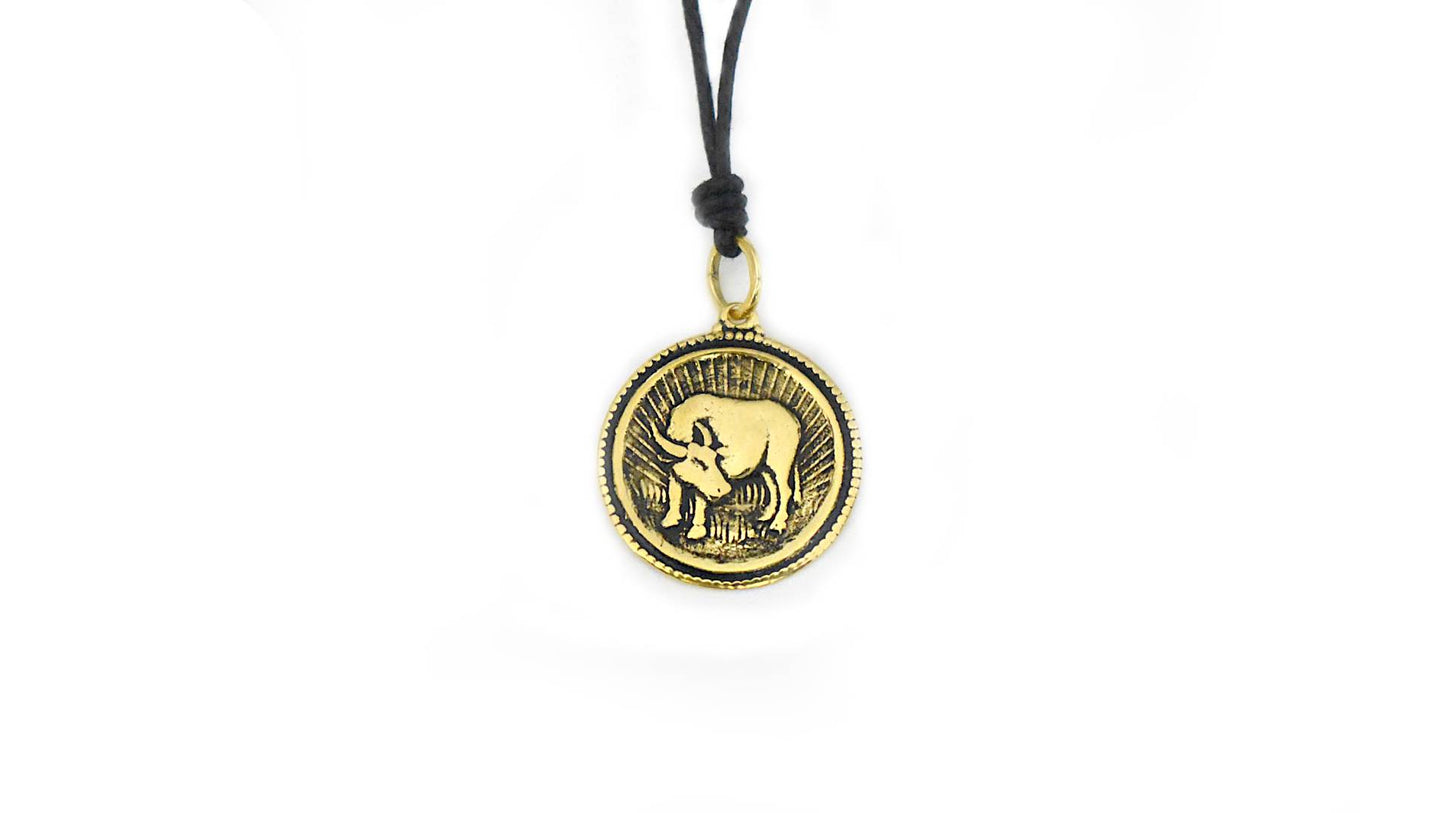 Chinese Year Of Zodiac Gold Brass Charm Necklace Pendant Jelwery