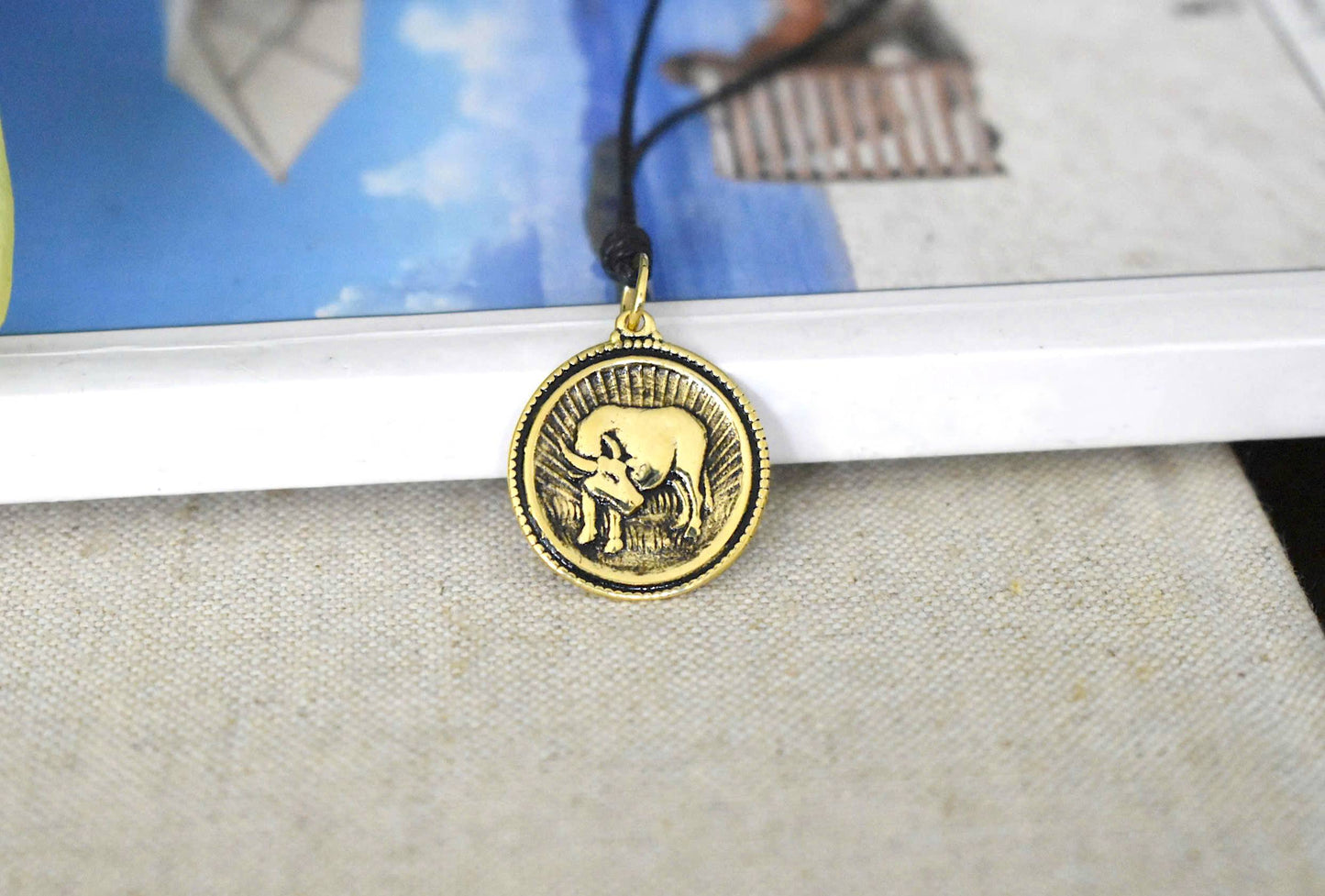 Chinese Year Of Zodiac Gold Brass Charm Necklace Pendant Jelwery