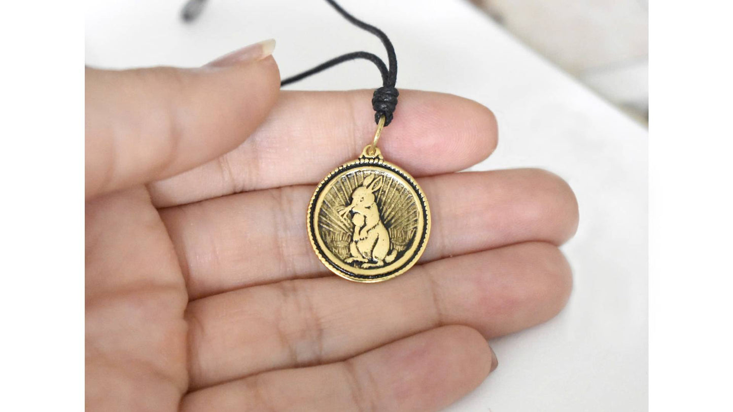 Chinese Year Of Zodiac Gold Brass Charm Necklace Pendant Jelwery