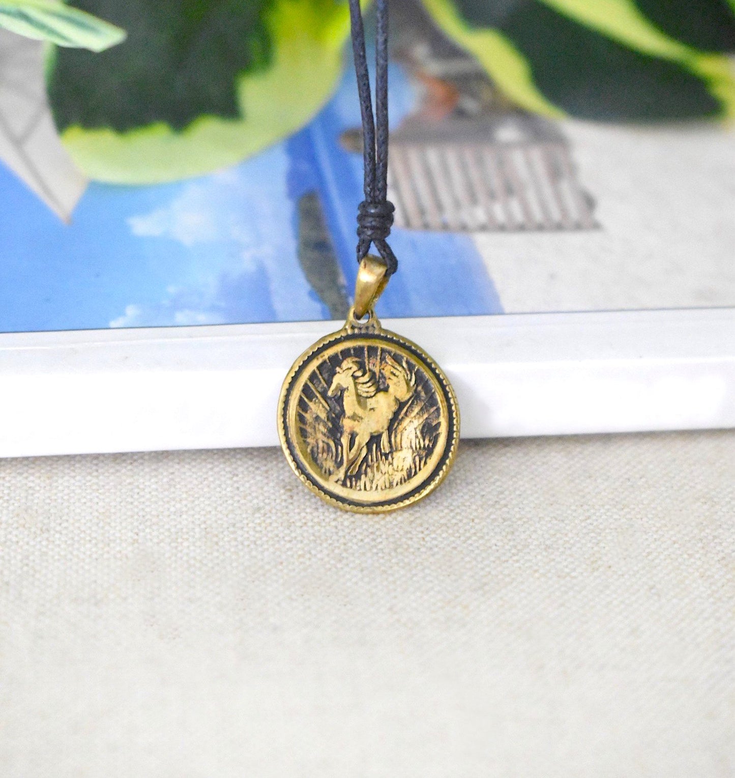 Chinese Year Of Zodiac Gold Brass Charm Necklace Pendant Jelwery