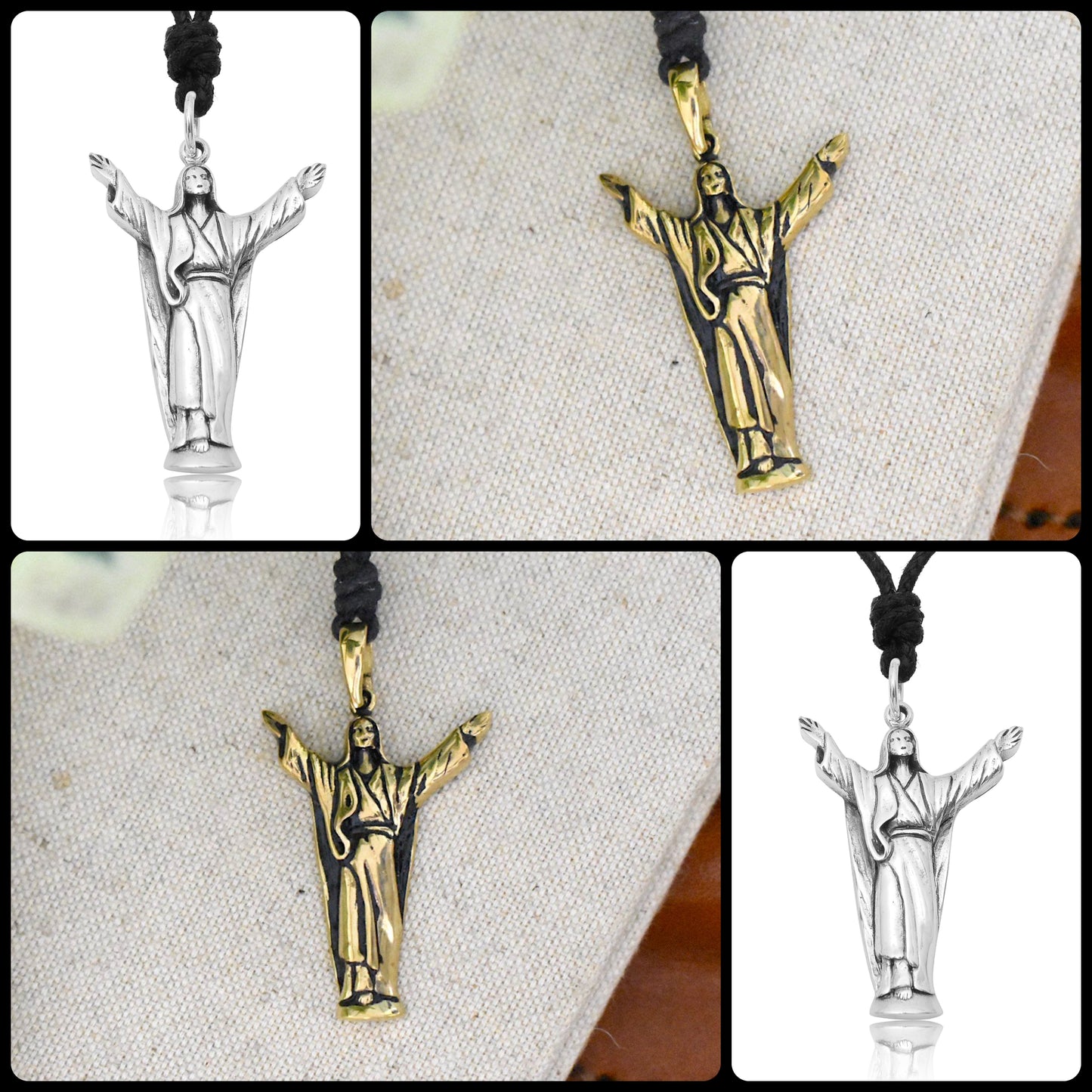 Virgin Mary Mother's Jesus Christian Sterling Silver Pewter Gold Brass Necklace Pendant Jewelry