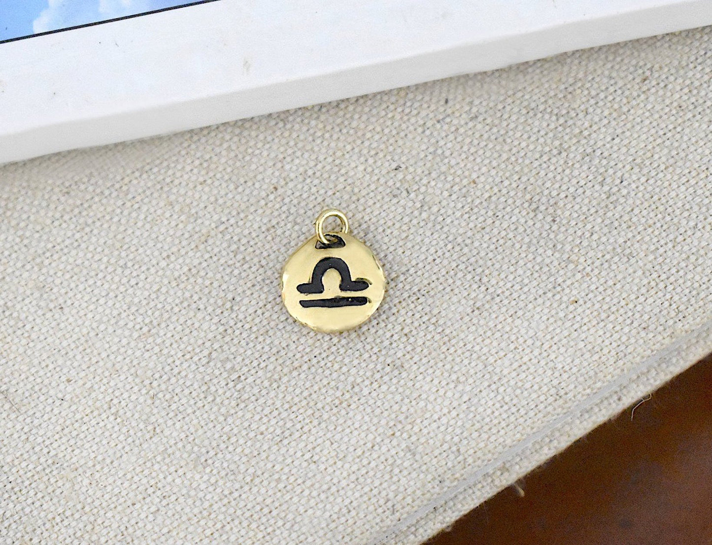 Astrology Gold Brass Charm Necklace Pendant Horoscope Zodiac