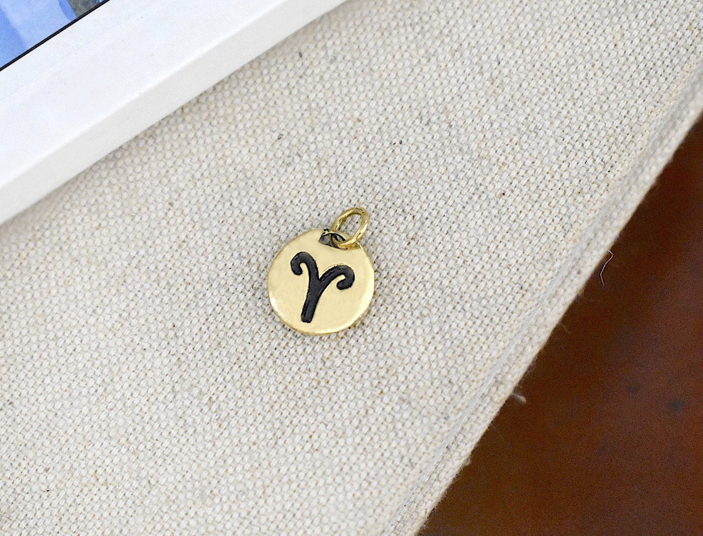 Astrology Gold Brass Charm Necklace Pendant Horoscope Zodiac