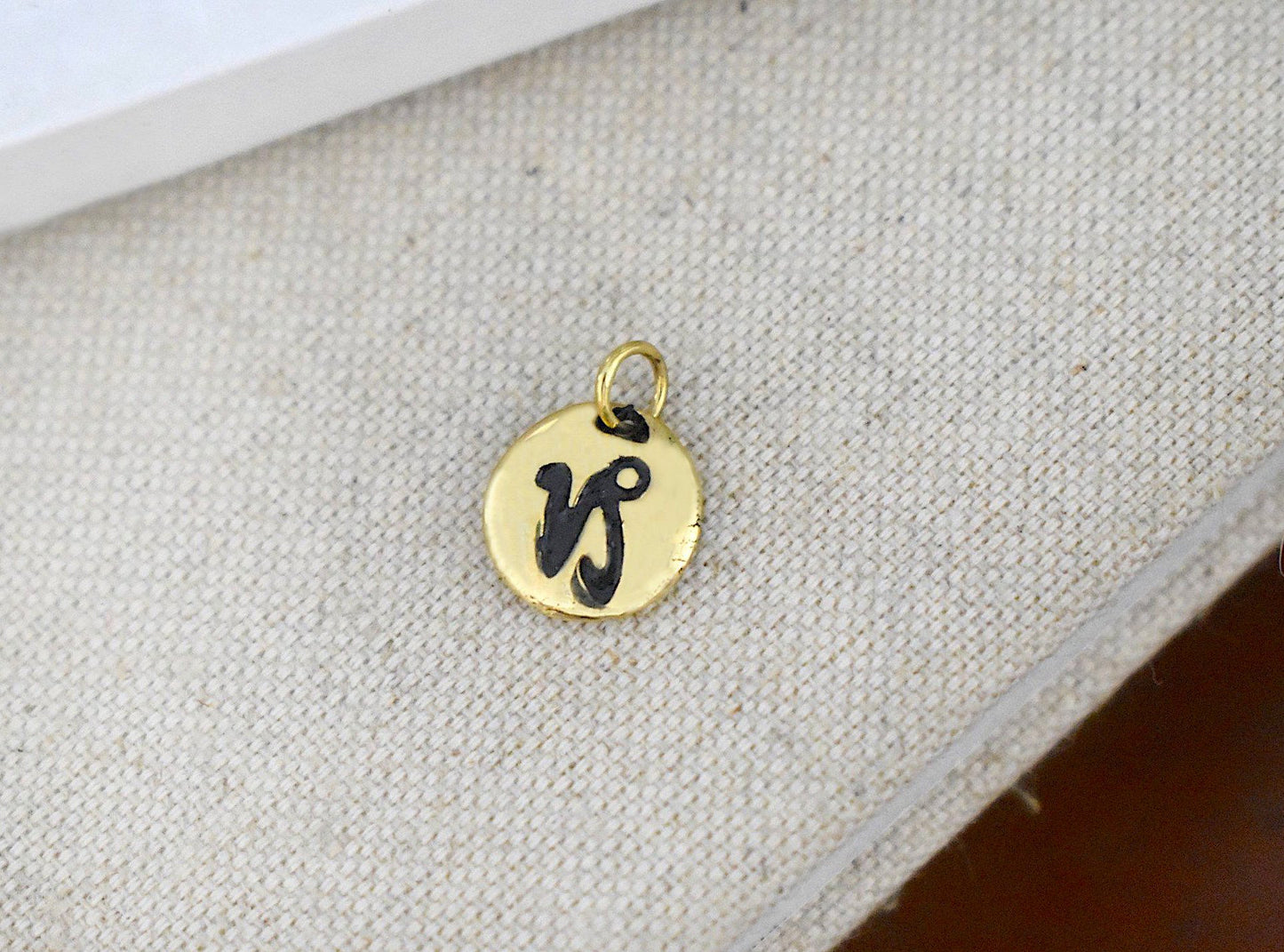 Astrology Gold Brass Charm Necklace Pendant Horoscope Zodiac