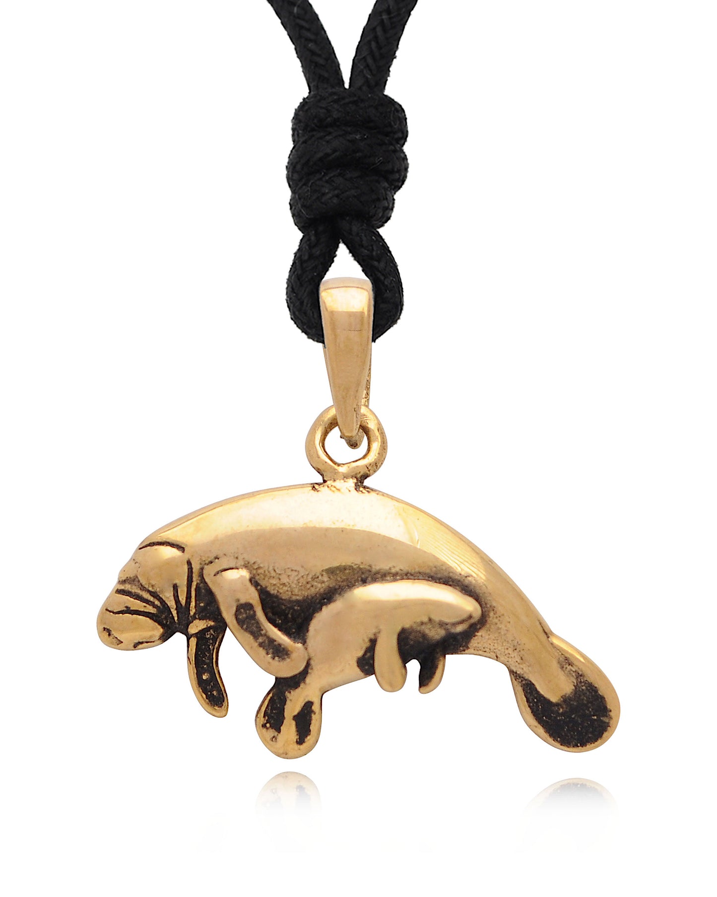 Sea Lion 92.5 Sterling Silver Gold Brass Charm Necklace Pendant Jewelry