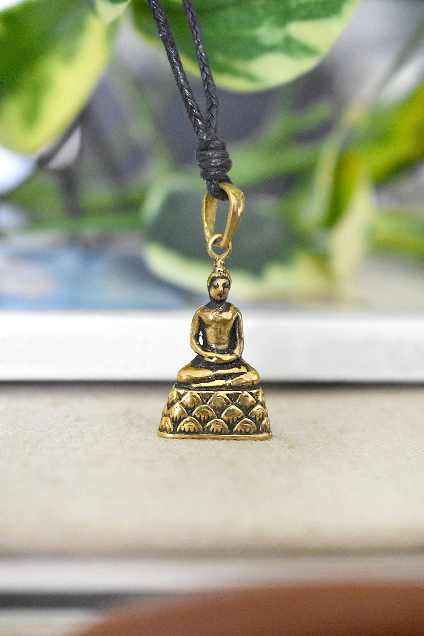 Buddha Meditation 92.5 Sterling Silver Gold Brass Necklace Pendant Jewelry