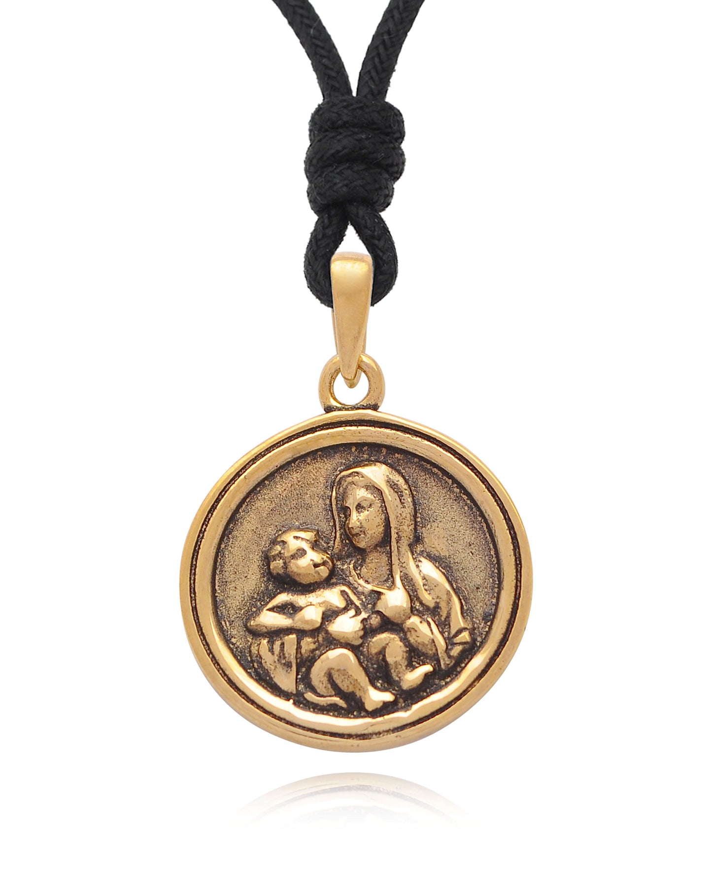 Virgin Mary Handmade Brass Charm Necklace Pendant Jewelry