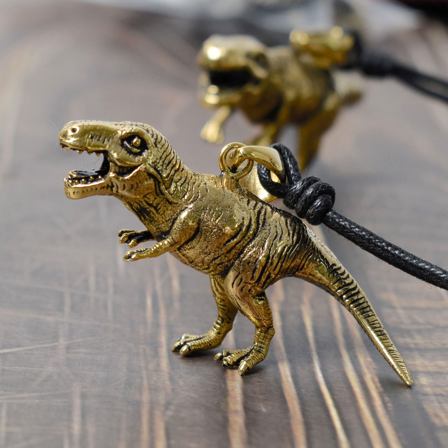 Tyrannosaurus Rex T-Rex 925 Sterling Silver Gold Brass Charm Necklace Pendant Jewelry