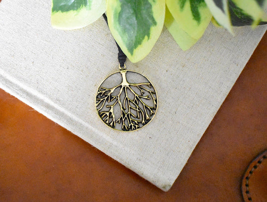 Tree Of Life Handmade Gold Brass Necklace Pendant Jewelry