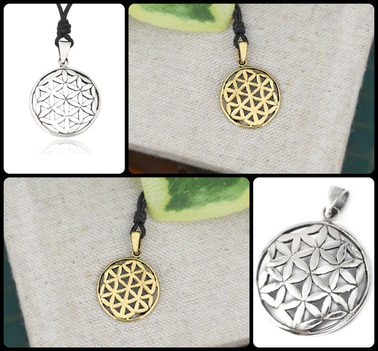 Shapely Celtic Flower Design Sterling Silver Pewter Brass Charm Necklace Pendant Jewelry