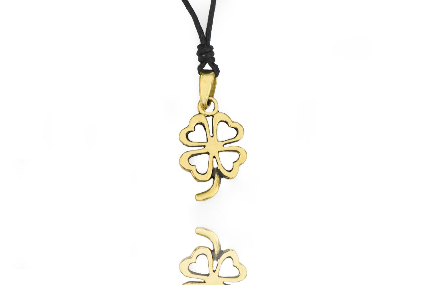 Four Leaf Clover Sterling-silver Pewter Gold Brass Charm Necklace Pendant Jewelry