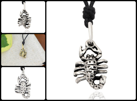 Classic Mini Scorpion Sterling Silver Pewter Brass Necklace Pendant Jewelry