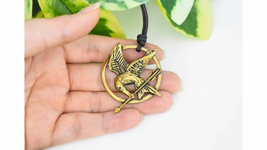 Mocking Bird Gold Brass Charm Necklace Pendant Jewelry