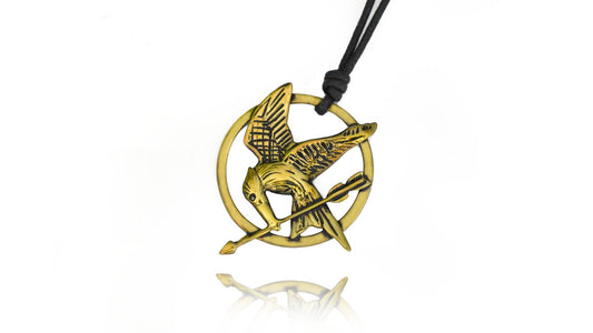 Mocking Bird Gold Brass Charm Necklace Pendant Jewelry