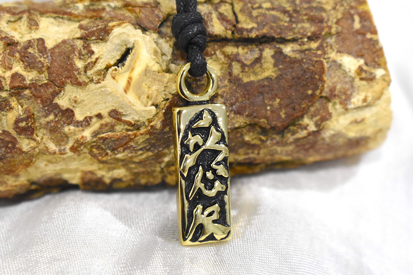 Chinese Word Love Brass Charm Necklace Pendant Jewelry